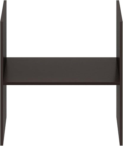 Furinno Cubicle Cube Insert, H-Shelf Cube Organizer, Fits into Furinno Extra Thick Cubes, for Organizers and Storage, Black Dark Oak (Does not fit IKEA Kallax Shelving)