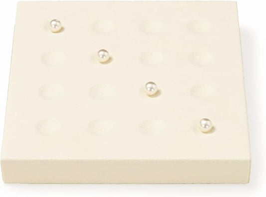 Oirlv Microfiber Diamonds Gemstones Jewelry Display Organize Tray Crystal Beads Holder for Stones Display Organizer Showcase(Beige)