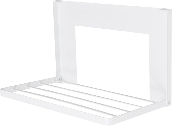 Magnetic Folding Shelf, Magnetic Multi-Purpose Organizer Shelf Magnet Rack Mount on Washing Machine or Fridge, Durable Folding Rack for Laundry Room, Bathroom, Kitchen (White)