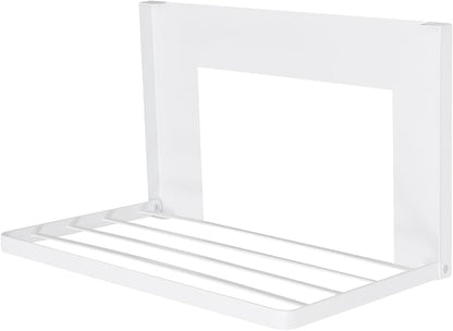 Magnetic Folding Shelf, Magnetic Multi-Purpose Organizer Shelf Magnet Rack Mount on Washing Machine or Fridge, Durable Folding Rack for Laundry Room, Bathroom, Kitchen (White)