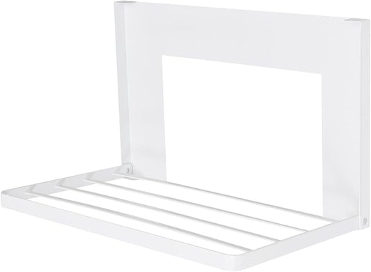 Magnetic Folding Shelf, Magnetic Multi-Purpose Organizer Shelf Magnet Rack Mount on Washing Machine or Fridge, Durable Folding Rack for Laundry Room, Bathroom, Kitchen (White)
