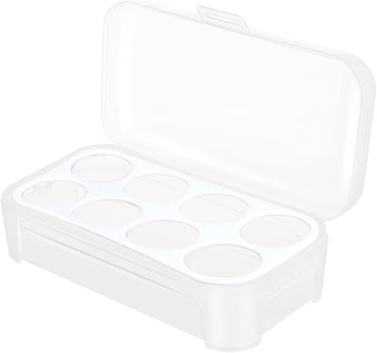 Yardwe Egg Storage Box 8 Egg Holder with Secure Lock Lightweight Pp Material Refrigerator Organizer for Kitchen and Camping Space Saving Carrier