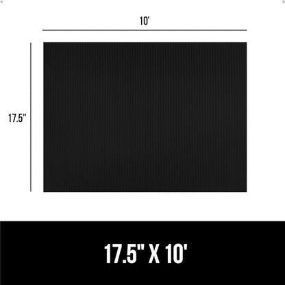 GORILLA GRIP DuraGuard Shelf Liner, Non-Adhesive Cabinet Liners for Kitchen Drawers, Shelves, Refrigerator, Pantry Storage, Bathroom Closet, Durable Waterproof BPA Free Ribbed Plastic, 17.5x10 Black