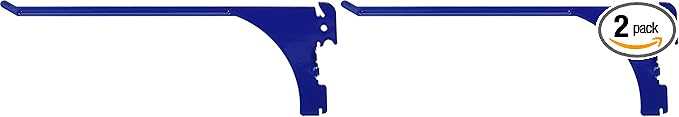 Wall Control Pegboard 9in Reach Extended Slotted Hook Pair - Slotted Metal Pegboard Hooks Pegboard and Slotted Tool Board – Blue (Pack of 2)