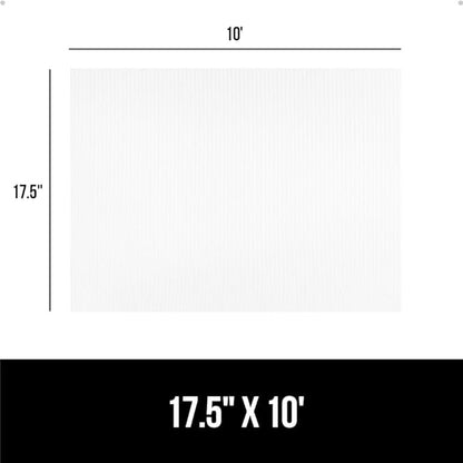 GORILLA GRIP DuraGuard Shelf Liner, Non-Adhesive Cabinet Liners for Kitchen Drawers, Shelves, Refrigerator, Pantry Storage, Bathroom Closet, Durable Waterproof BPA Free Ribbed Plastic, 17.5x10 Clear