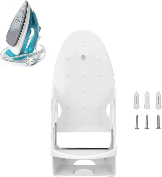 Ironing Board Hanger Wall Mount, Electric Iron and Iron Board Holder for Household Bathroom, Laundry Room(White)