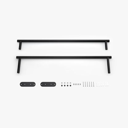BAGNOLUX Double Towel Bar, SUS304 Towel Racks for Bathroom Wall Mounted 2-Tiers Ladder Towel Rails, Space Saving Bathroom Towel Holder Shelves Rack, Long Towel Hanger (24“-Round-Matte Black)