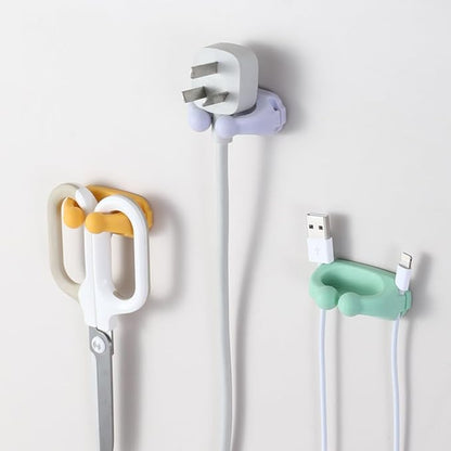 Defrko Silicone Razor Holders - 6 Pcs Hooks Adhesive Wall Mounted for Hanging Towel Key Plug Cable, Utility Decoration Hook Stick to Dorm Room Door Function for Kitchen Bathroom Home Office