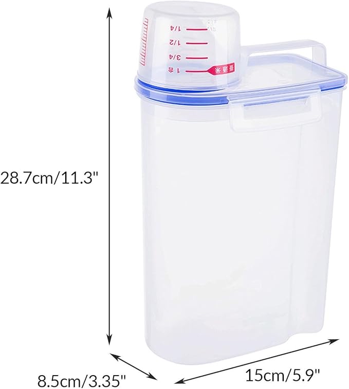 Laundry Powder Storage Container Organizer, 2L Portable Multipurpose Laundry Soap Dispenser for Home, Bathroom, Dorm