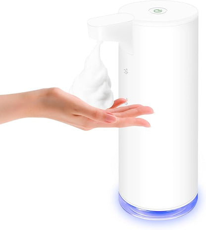Mamiddle Automatic Soap Dispenser Stainless Steel with Sensor Infrared Soap Dispenser Electric IPX5 Waterproof USB-C Charging Motion Sensor for Kitchen & Bathroom (White Foam)