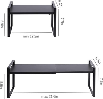 2-Pack Expandable Shelf Organizer for Kitchen Countertop, kitchen organizers and storage，under sink expandable shelf organizer
