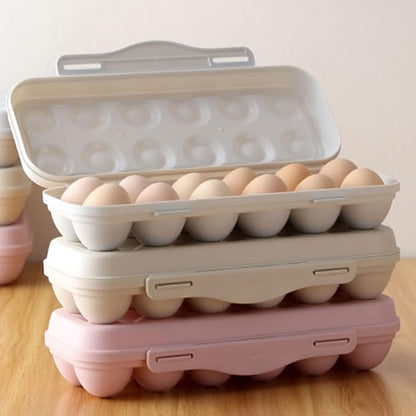 Amosfun 12-Count Egg Holder for Refrigerator with Lid Anti-Collision Fresh Storage Box for Kitchen and Fridge Organization 11.8 X 4.3 X 2.5 Inches