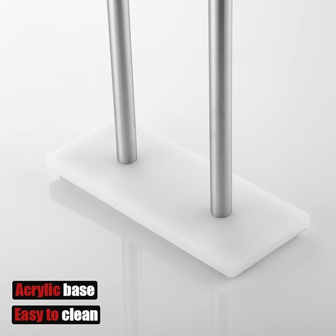 JQK Bath Towel Bar Free Standing Brushed, 30 Inch Stand Double Towel Rack Holder Shelf for Bathroom Floor, Brushed Steel, BTH120L30-WN