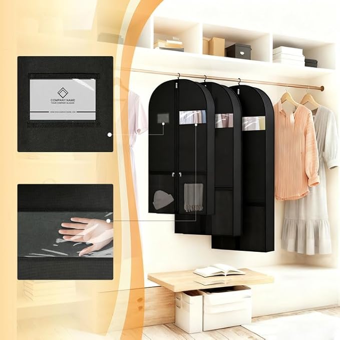 54" Garment Bags for Closet Storage and Travel, Gusseted Hanging Garment Bags for Men Women with Pockets Handles and Zipper, Suit Cover Bags for Clothes, Suits, Tuxedos, Dress, Shirts, Coats, Jackets