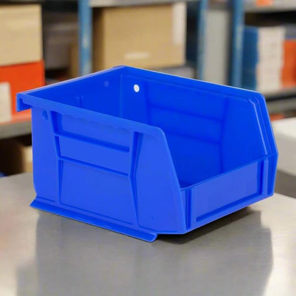 Hudson Exchange 5-1/2" x 4" x 3" (12 Pack) Plastic Stackable Storage Bin and Hanging Container, Blue