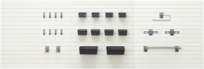 TRINITY 48 Sq Ft Modular Slatwall Panels Kit, Garage Organization and Storage System, Includes 24 Garage Organizer Accessories, 3600 lb Total Capacity, White PVC, Stud Mount Hardware Included