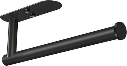 VAEHOLD Adhesive Paper Towel Holder Under Cabinet Wall Mount for Kitchen Paper Towel, Black Paper Towel Roll Holder Stick to Wall, Stainless Steel（Black）