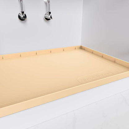 Aisslro Under Sink Mat 25" X 19", Waterproof Silicone Under Sink Mats for Kitchen, Anti-Leak Shelf Liner & Cabinet Protector with Raised Edge, [BPA Free] Bathroom Tray Home Organizer, Brown