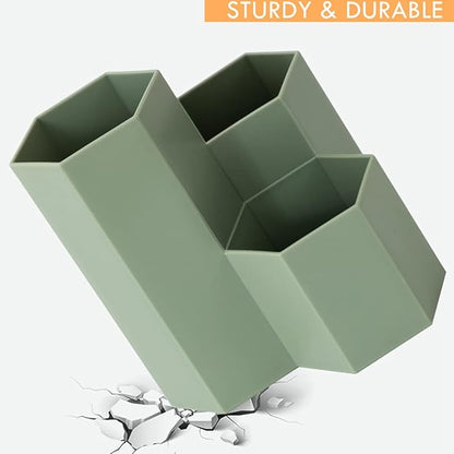 Pencil Organizer Pen Holder for Desk Pens Cup Small Desk Organizer Cute Pen Holder for Office,School and Home (Green)