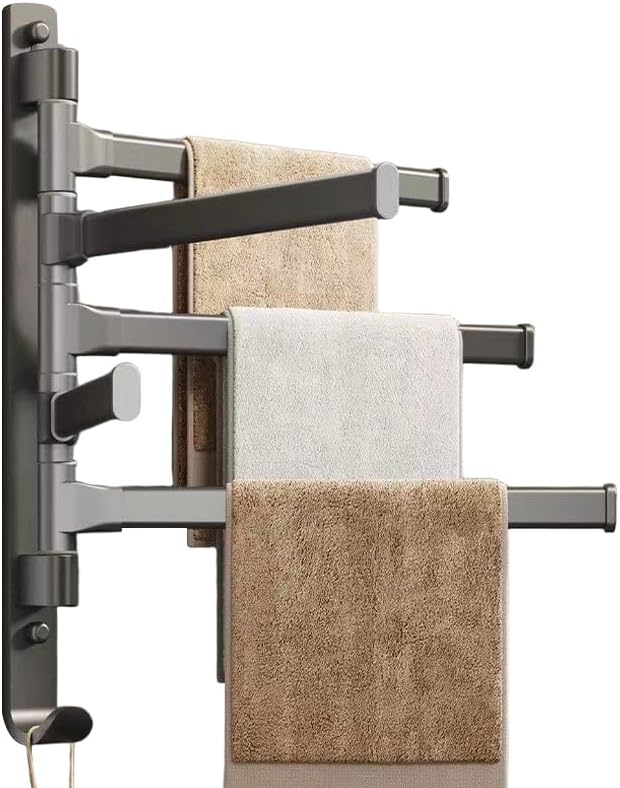 Rotating Towel Rack BSELUTNGY - Durable Space Saving Towel Racks for Bathroom Outdoor for Pool Over The Door Towel Rack Ideal for Balconies Cabinets Kitchens Perfect for Any Decor Style