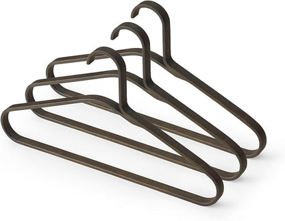 GUDEE CAKON Set of 3 Bamboo Hangers – Eco-Friendly, Strong & Durable Clothes Hangers (Brown)