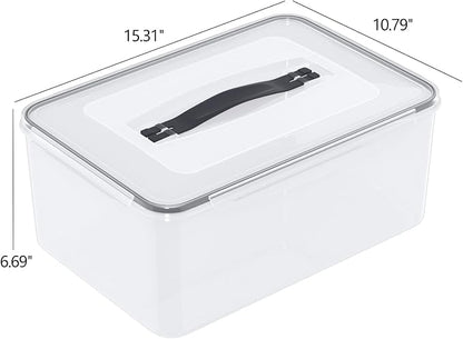 Asking 4-Pack 15 Quart Airtight Food Storage Containers, 14.5 L Clear Pizza Dough Proofing Box with Lid