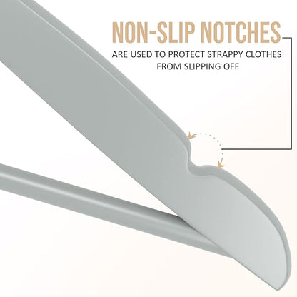 Utopia Home Premium Wooden Hangers 20 Pack - Durable & Slim Coat Hanger - Suit Hanger with 360-Degree Rotatable Hook - Wood Hangers with Shoulder Grooves (Grey Color)