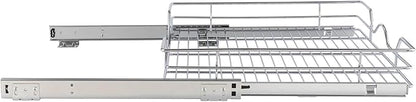 OCG Pull Out Cabinet Organizer (11.75" W x17 D), Pull out Shelves for Kitchen Cabinets, Slide Out Drawers for Base Cabinet Organization in Kitchen Bathroom Pantry, Bottom Mount, Chrome Finish
