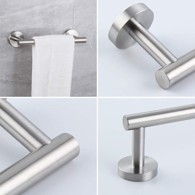9-Inch Hand Towel Bar SUS304 Stainless Steel Bathroom Towel Holder Kitchen Dish Cloth Hanger RUSTPROOF Wall Mount Brushed Finish