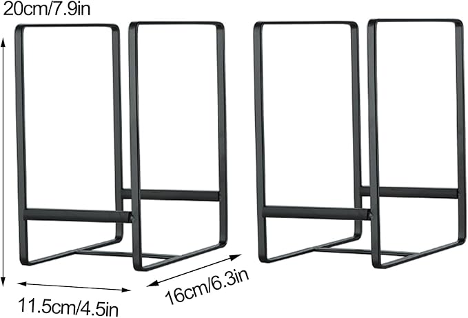 Hikinlichi 2 Pack Large Plate Holders Organizers Upright Cabinet Dish Drying Racks Metal Plate Dish Organizers Racks Stands for Countertop and Cupboard 7.87in. x 6.29in. x 4.52in. Black