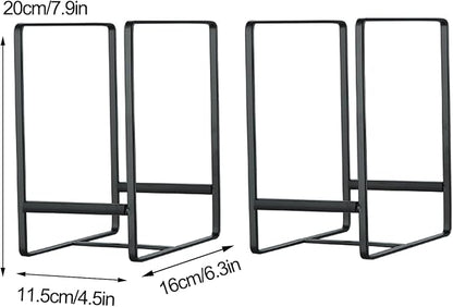Hikinlichi 2 Pack Large Plate Holders Organizers Upright Cabinet Dish Drying Racks Metal Plate Dish Organizers Racks Stands for Countertop and Cupboard 7.87in. x 6.29in. x 4.52in. Black