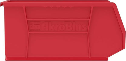 Akro-Mils 30240 AkroBins Plastic Storage Bins, Space-Saving Stackable Bins for Garage, Pantry, Craft Organization, 15-Inch x 8-Inch x 7-Inch, Red, 12-Pack