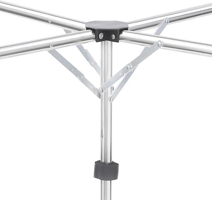 Folding Tripod Clothes Drying Rack, Silver Portable Drying Rack, Adjustable Height and Extendable, X-Shaped Adjustable Laundry Rack with 10 Windproof Hooks for Drying Skirts, Shirts, Pants
