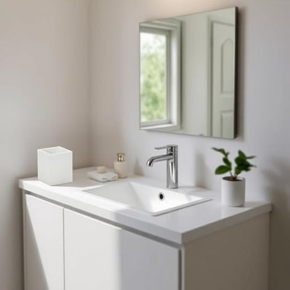 Marble Toothbrush Holder – 4.1" Genuine Stone Bathroom Cup for Makeup Brushes, Pens & Utensils | Natural Marble Organizer for Vanity, Countertop & Home Décor (White Jade)