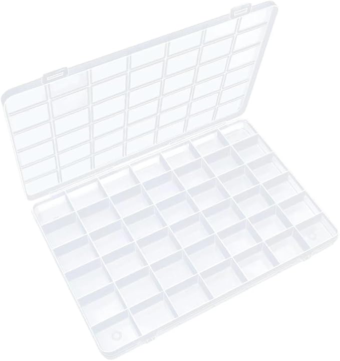 IOOLEEM 42 Grids Plastic Bead Organizer Box, Organizer Container Storage Box, Dividers for bead arts and crafts.