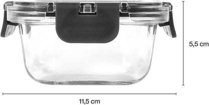 Zyliss Glass Food Storage Container 12.5oz, Shatter Resistant Borosilicate Glass, Airtight Leakproof Tritan Lid, BPA Free, Microwave, Freezer & Dishwasher Safe
