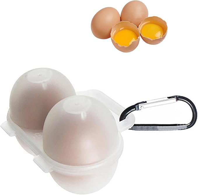 2 Grids Egg Holders, Egg Cartons For Refrigerator, Egg Storage Container, Shockproof Durable Refrigerator Egg Trays, Deviled Egg Tray Carrier with Lid, Egg Organizer Box for Fridge or Camping