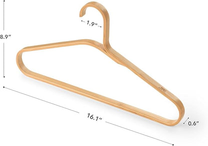 GUDEE CAKON Set of 3 Bamboo Hangers – Eco-Friendly, Strong & Durable Clothes Hangers (Natural)