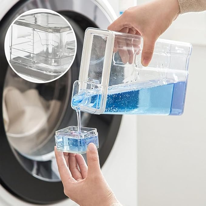 5 Pcs Laundry Detergent Bin Dispenser for Liquid Detergent Fabric Softener with Measuring