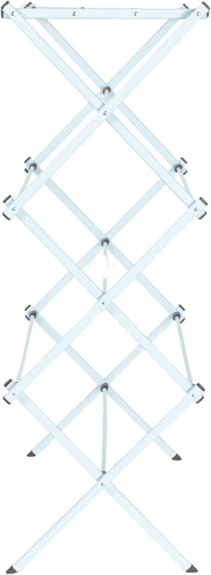Household Essentials Folding Clothes Drying Rack with Strong Steel Frame and 11 Coated Dowels, White