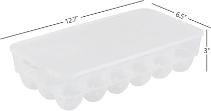 Begale 4-Pack Clear Egg Tray Container with Lid, Plastic Covered Egg Holder for Refrigerator, Fits 18 x 4 Eggs (72 Eggs)