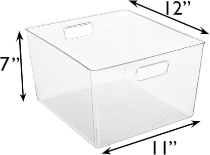ClearSpace Clear Plastic Storage Bins – XL 8 Pack Perfect Kitchen or Pantry Organization Fridge Organizer and Storage Bins, Cabinet Organizers