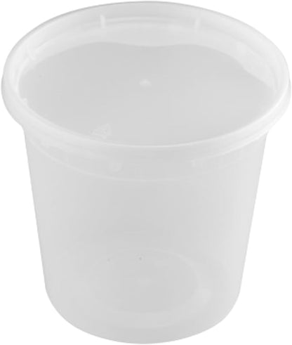 ProTakeOut 24oz [240 set] Heavy Duty Plastic Deli Container | BPA-Free Food Storage with Airtight Leak‑Proof Lids | Microwave, Freezer & Dishwasher Safe – Stackable, Bulk Reusable Soup & Meal Prep Tub