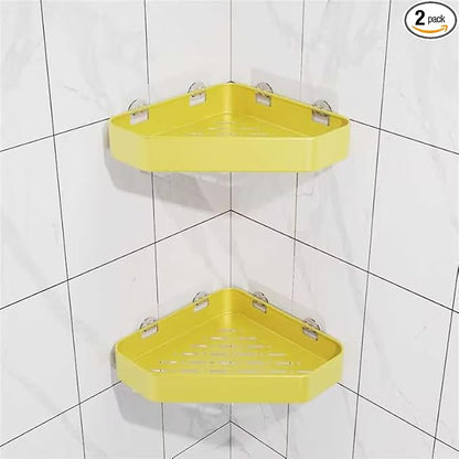Shower Shelves Corner Caddy - 2 Pack No-Drilling Shower Shelf Organizer, Adhesive Bathroom Shampoo Holder (Gold)