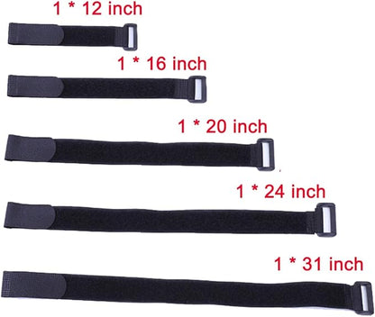 Fastening Hook and Loop Cable Straps,10Pack Black Self-Adhesive Cable Ties,Nylon Securing Straps with Buckles,Adjustable and Reusable Cinch Straps for Cords Organized and Tidy(1" x 20")