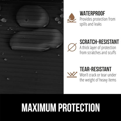 GORILLA GRIP DuraGuard Shelf Liner, Non-Adhesive Cabinet Liners for Kitchen Drawers, Shelves, Refrigerator, Pantry Storage, Bathroom Closet, Durable Waterproof BPA Free Ribbed Plastic, 17.5x10 Black
