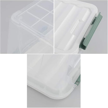 Gloreen 20 Quart Clear Storage Bins with Lid and Handle, Multipurpose Stackable Plastic Storage Latches Box/Containers,set of 4