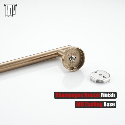 JQK Champagne Bronze Towel Bar, 12 Inch 304 Stainless Steel Thicken 0.8mm Towel Rack Bathroom, Towel Holder Wall Mount, Useable Length 9 Inch, TB110L9-CB