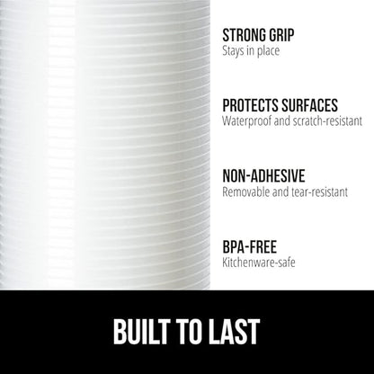 GORILLA GRIP DuraGuard Shelf Liner, 17.5x30 Non-Adhesive Cabinet Liners for Kitchen Drawers, Shelves, Refrigerator, Pantry Storage, Bathroom Closet, Durable Waterproof BPA Free Ribbed Plastic, Clear
