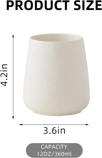 Beige Toothbrush Holder for Bathroom - 2Pcs Ceramic Tooth Brushing Holders Set, Toothbrush Cup & Toothpaste Organizer for Bathroom Countertop, Makeup Brush Holder, Pen Holder for Home Desktop Storage